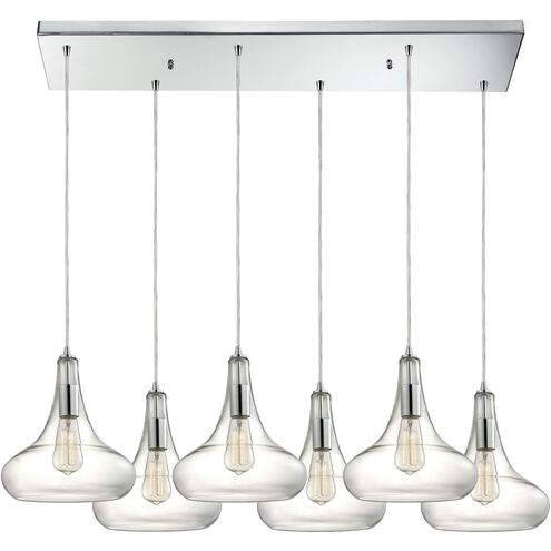 Orbital 6 Light 30 inch Polished Chrome Mini Pendant Ceiling Light