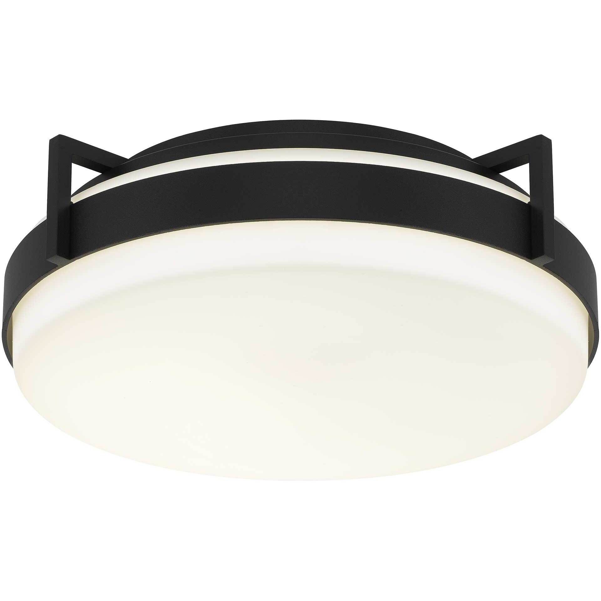 Ted LED 15 inch Sand Black Outdoor Flush Mount