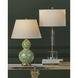 Deville 31 inch 150 watt Clear and Antique Brass Table Lamp Portable Light