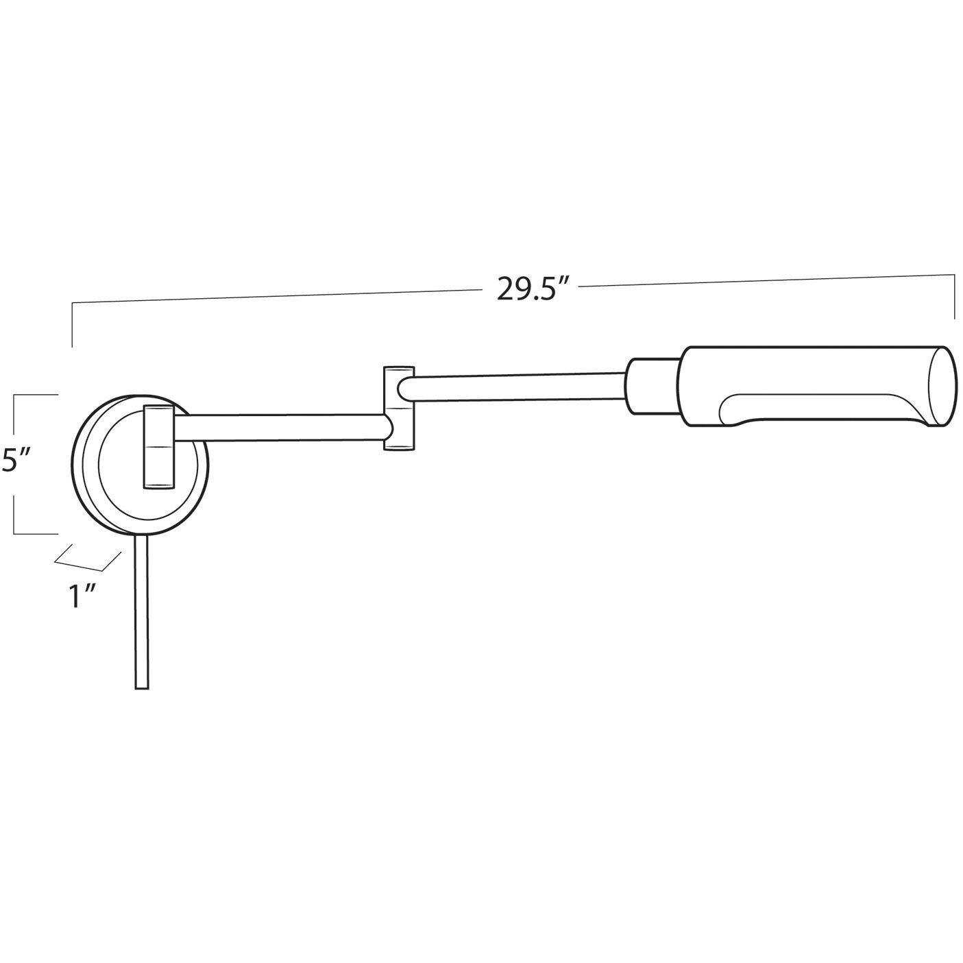 Noble 1 Light 5 inch Polished Nickel Wall Sconce Wall Light, Swing Arm Task