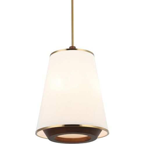 Desert Flyer 3 Light 16 inch Satin Brass with Medium Walnut Foyer Ceiling Light