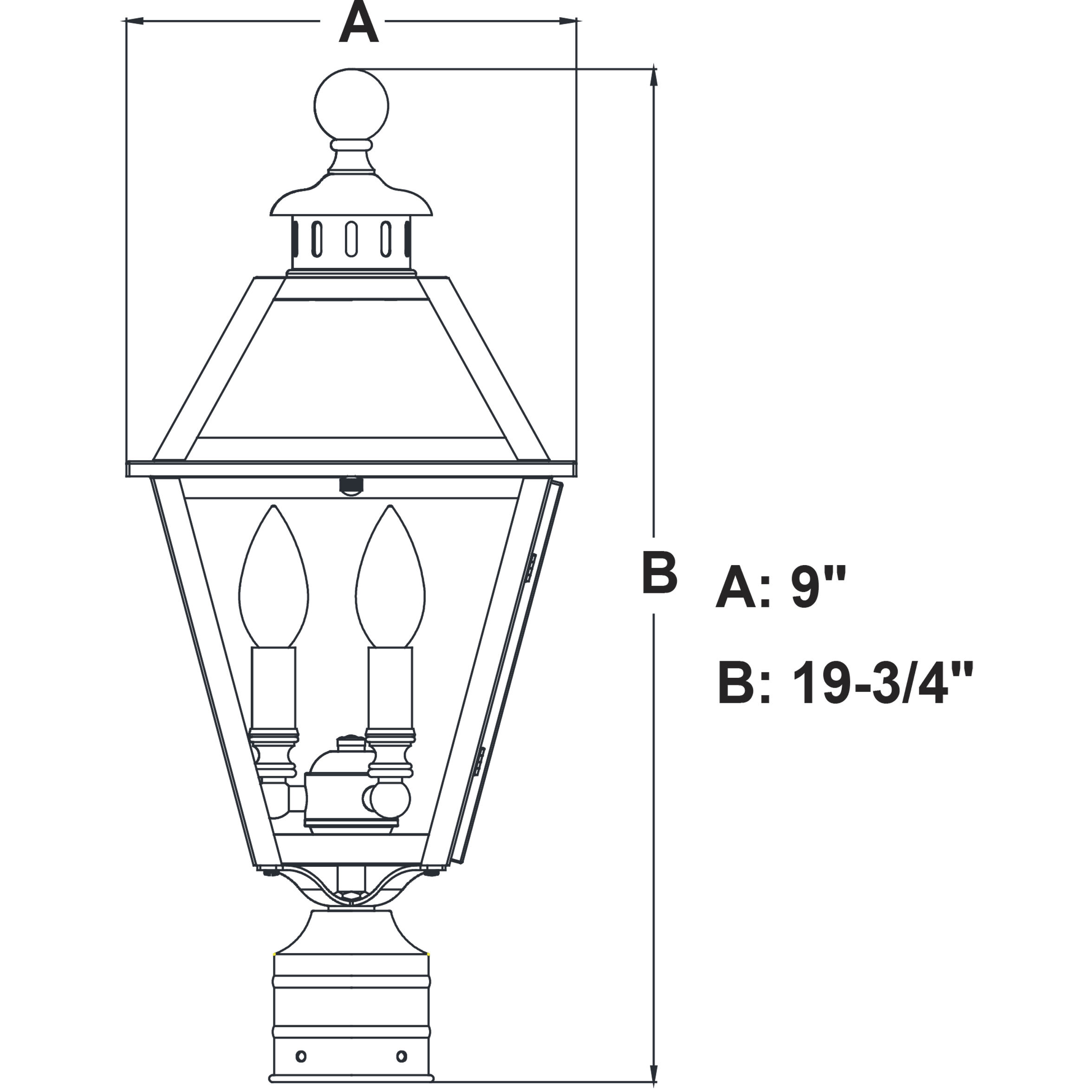 Nottingham LED 19.75 inch Textured Black Outdoor Post