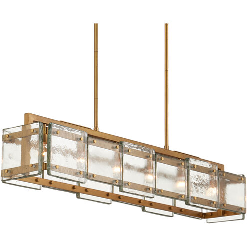 Countervail 6 Light 39.5 inch Clear/Antique Brass Chandelier Ceiling Light