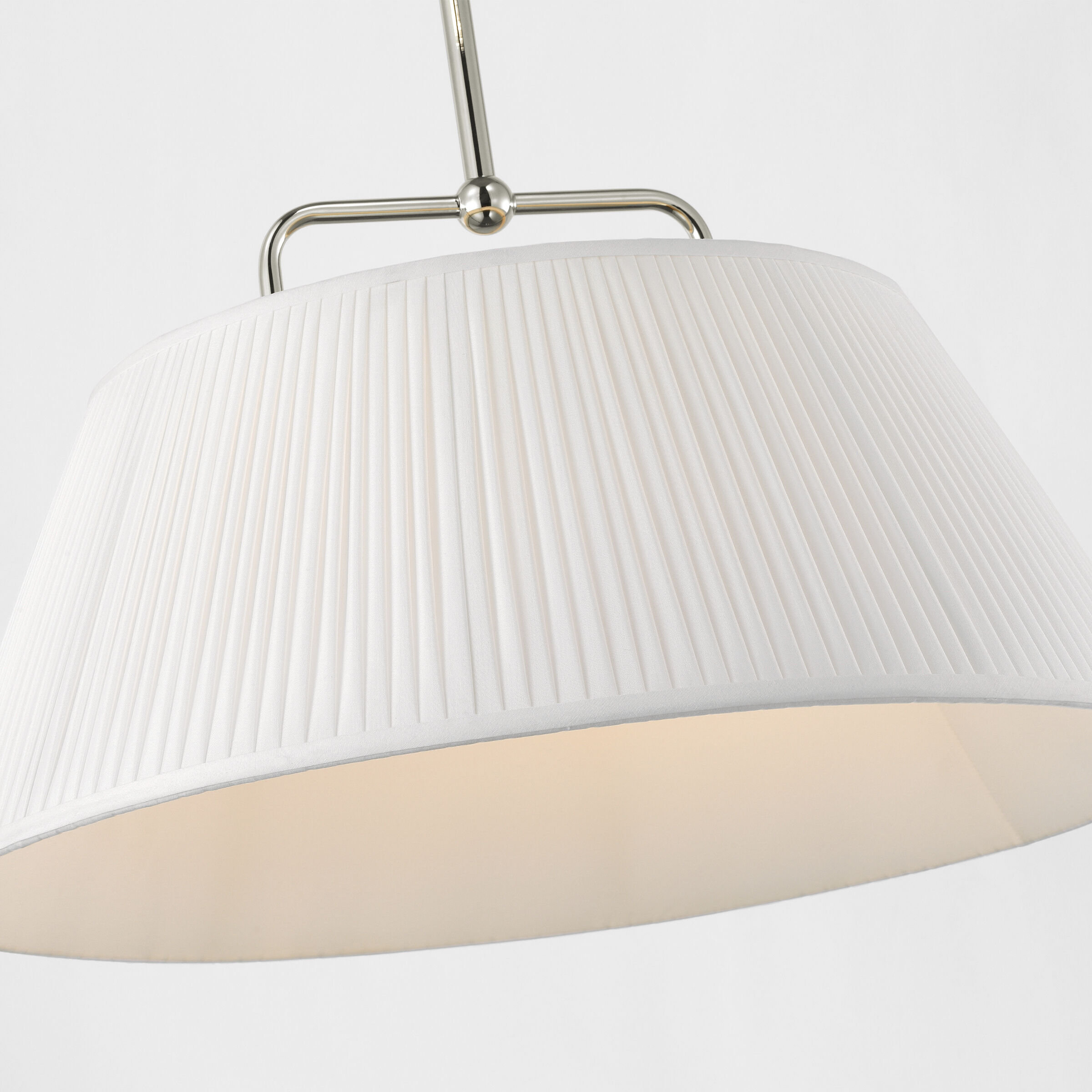 Amber Lewis Serrato LED 14 inch Polished Nickel Hanging Shade Ceiling Light