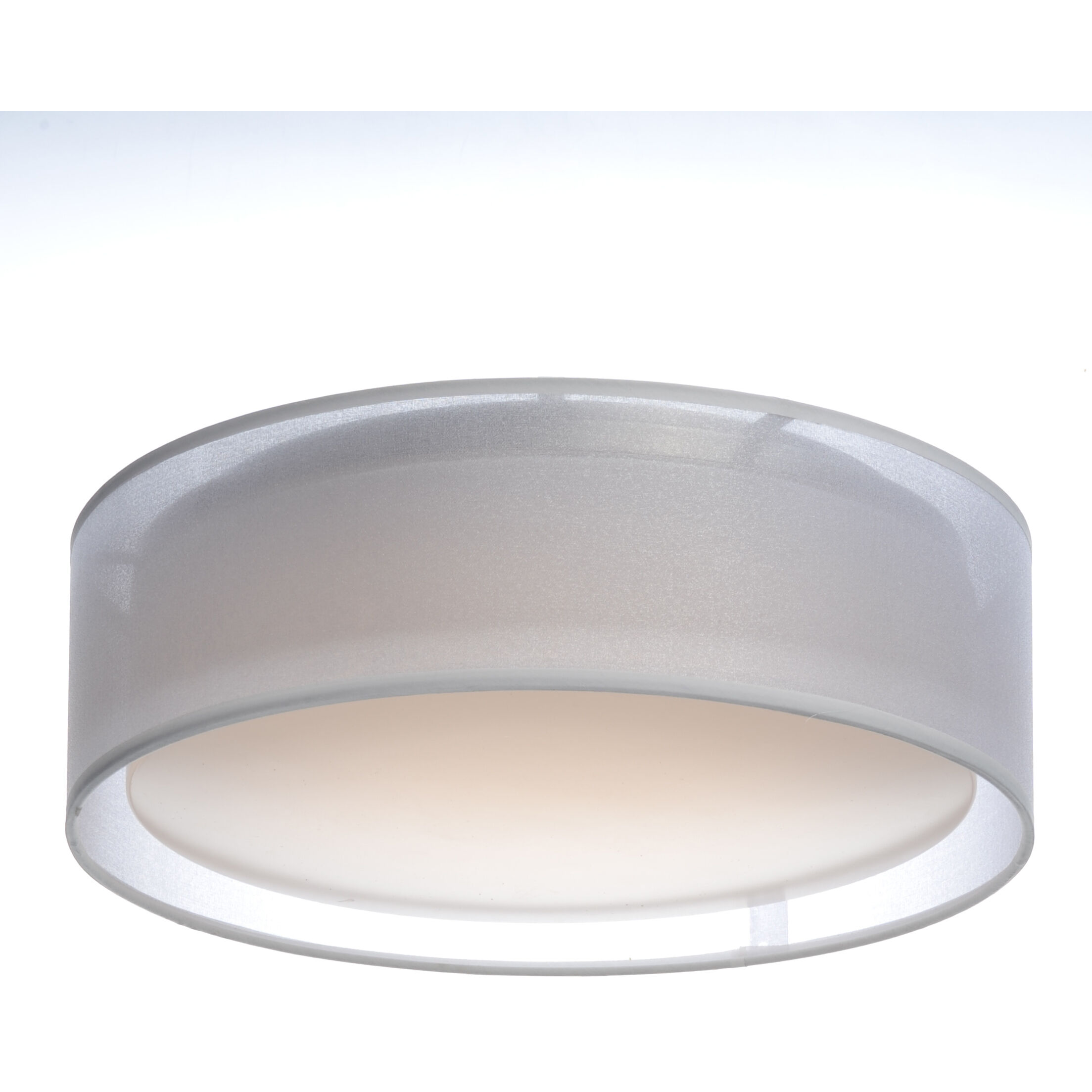 Prime LED 16 inch Flush Mount Ceiling Light in White Organza