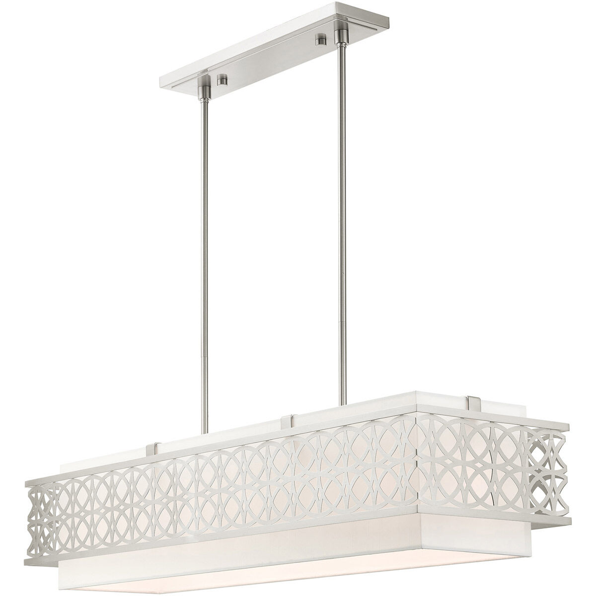 Calinda 6 Light 40 inch Brushed Nickel Linear Chandelier Ceiling Light