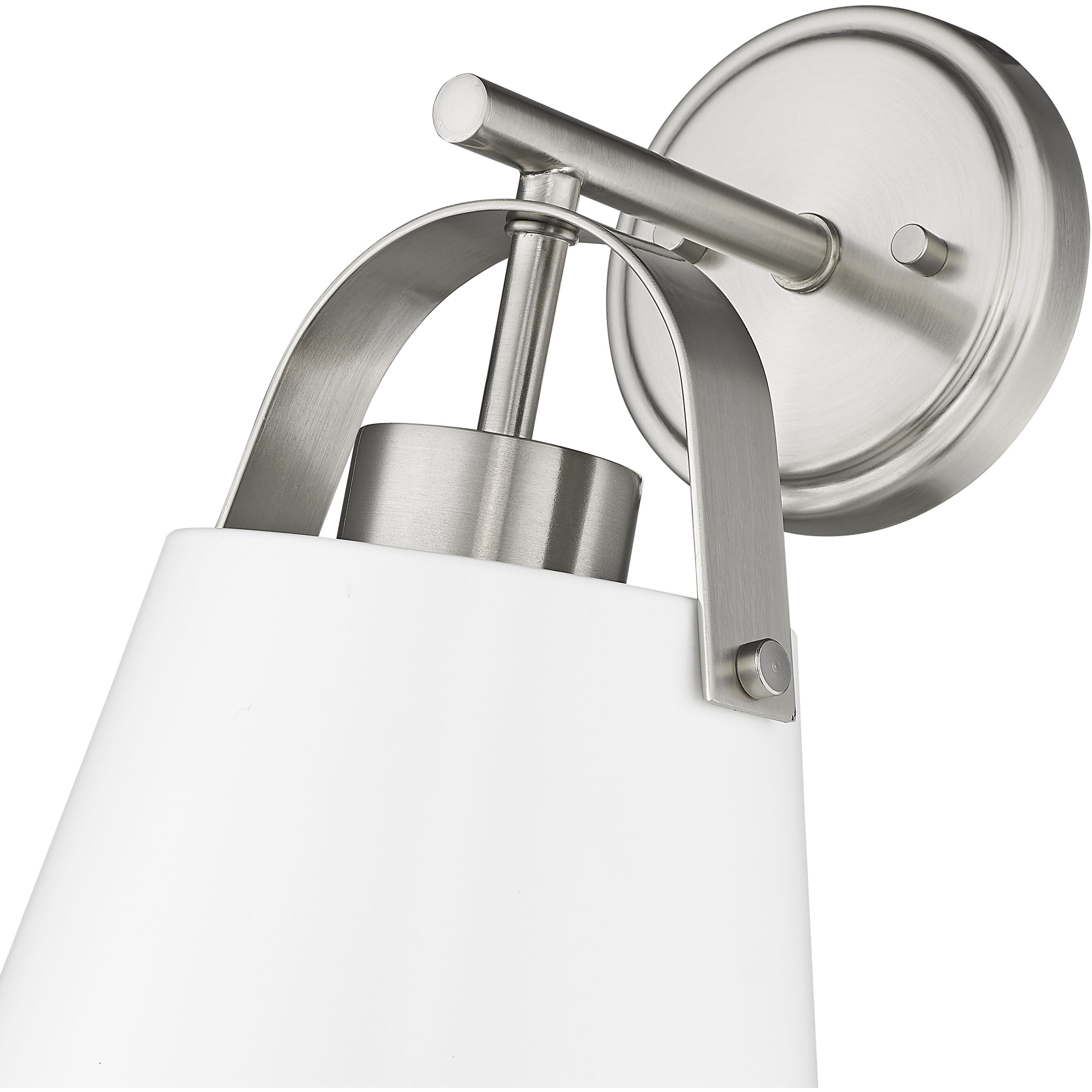 Z-Studio 1 Light 8 inch Matte White and Brushed Nickel Wall Sconce Wall Light