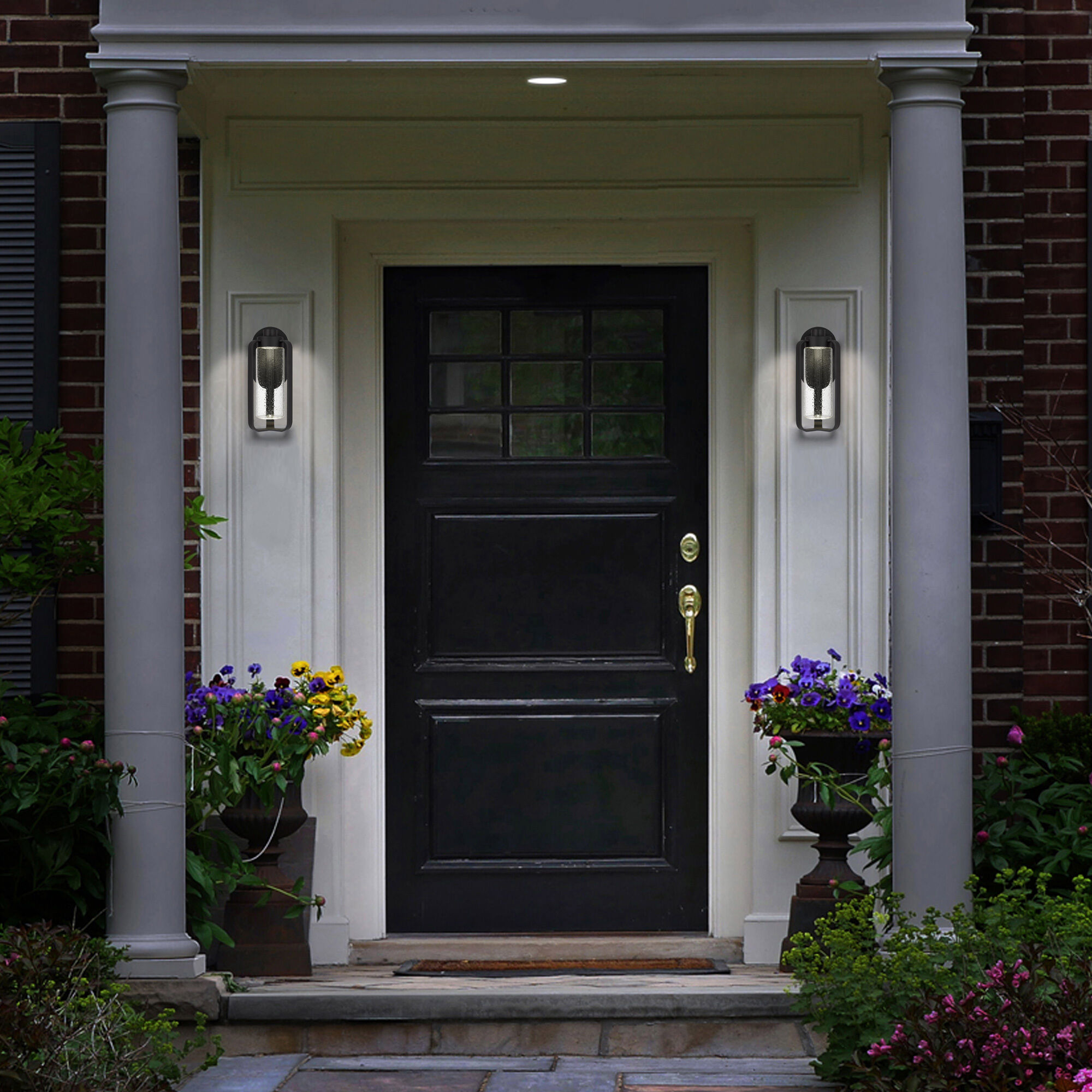 Clover LED 12 inch Sand Black Outdoor Wall Sconce