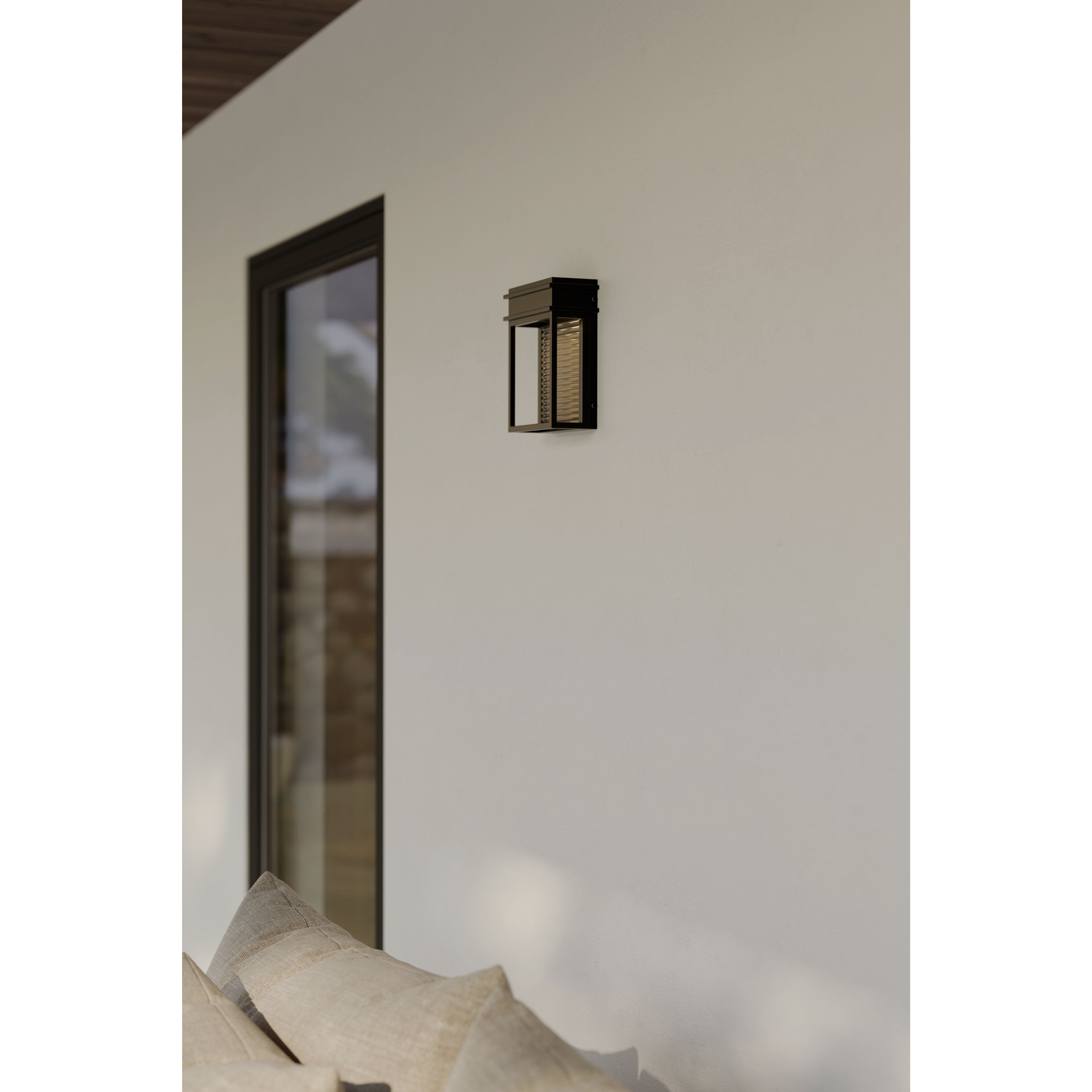 Clyne LED 9 inch Sand Coal Black and Legacy Brass Outdoor Wall Sconce