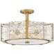 Florian 5 Light 20.25 inch Distressed Brass Semi-flush Mount Ceiling Light