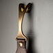 Saratoga 2 Light 16 inch Black and Antique Brass Sconce Wall Light in Leather British Brown, Black/Antique Brass, Flax