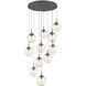Aster LED LED Graphite Chandelier Ceiling Light, Round Multi-Port