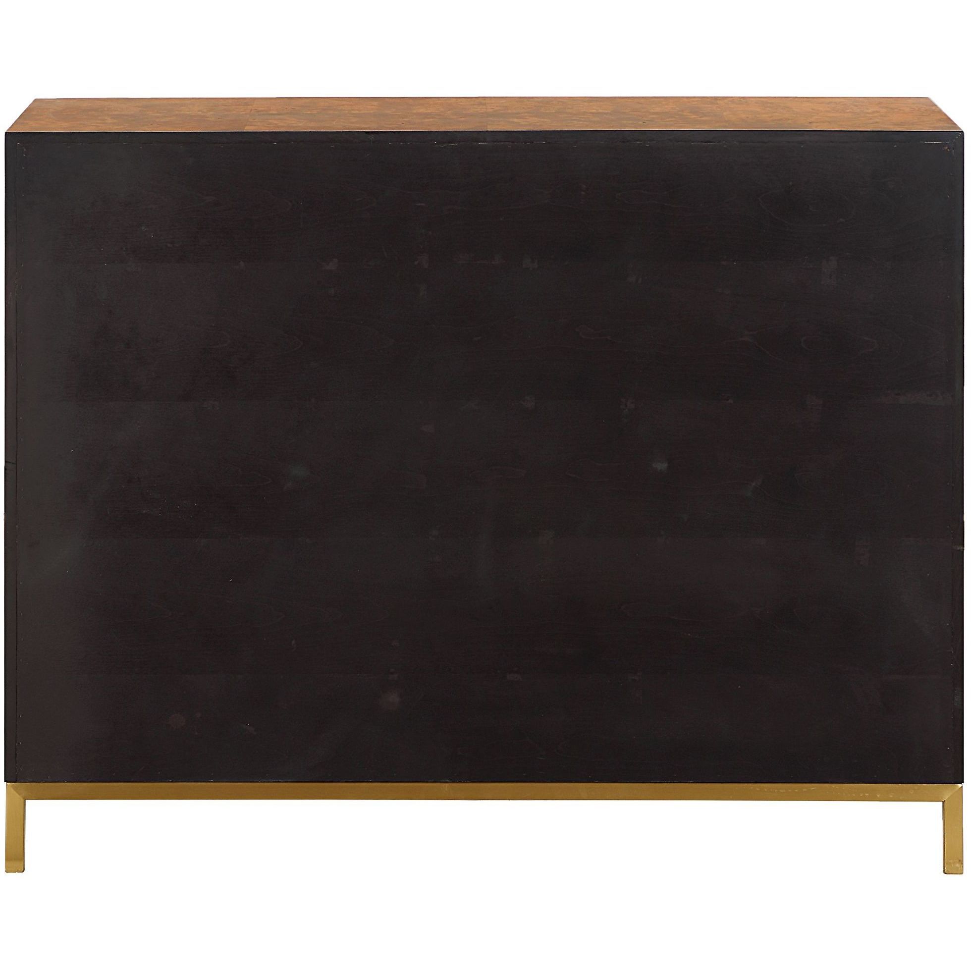 Jethro Burl Veneer and Gold 2 Door Cabinet