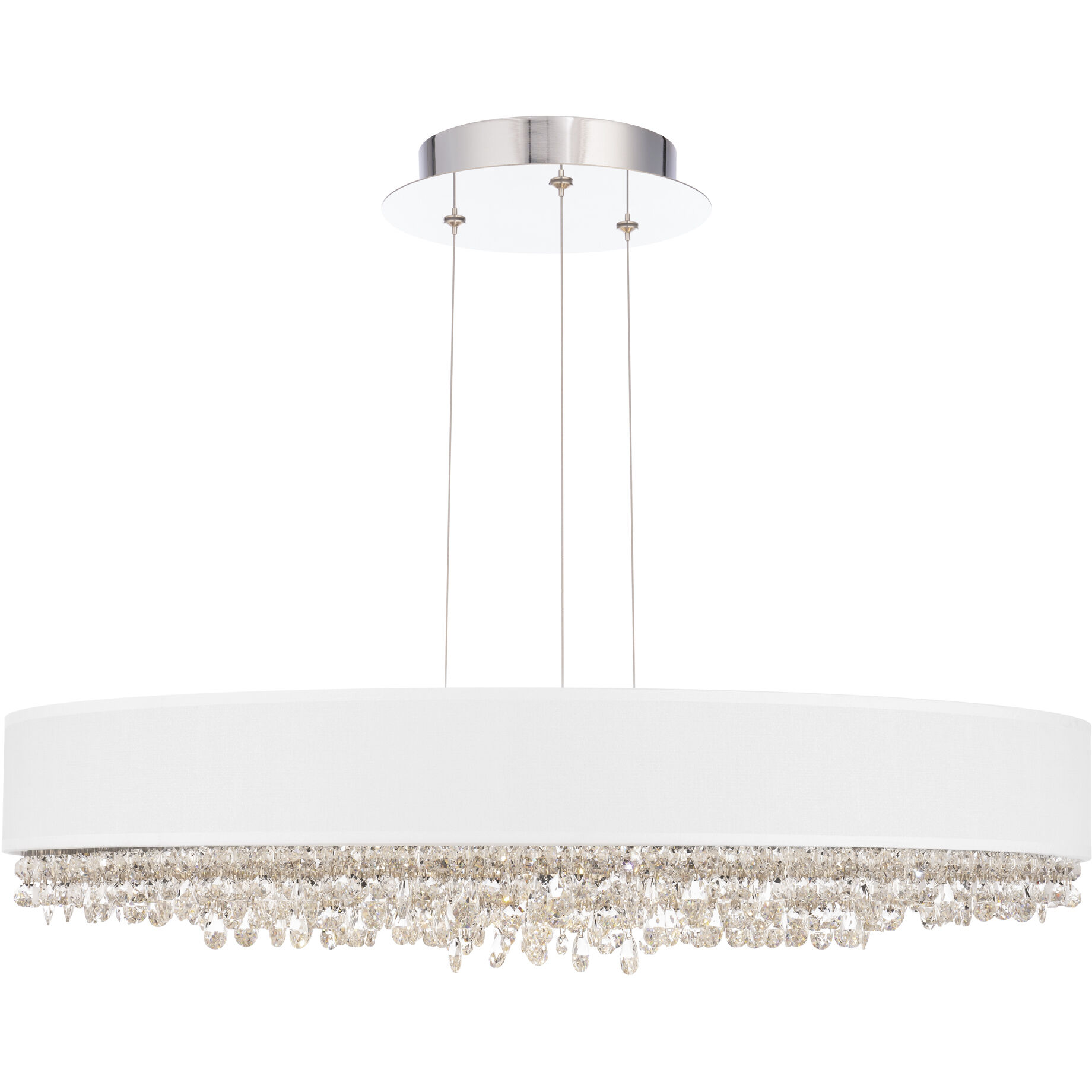 Eclyptix LED LED 28.8 inch Polished Stainless Steel Pendant Ceiling Light in White, Wavy Layout, Wavy Layout
