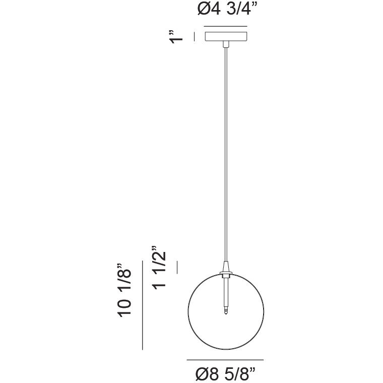 Bolha 1 Light 8.63 inch Black Pendant Ceiling Light in Black and Clear