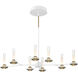 Torcia LED 22.75 inch White and Brass Chandelier Ceiling Light