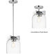 Scoop 1 Light 8 inch Polished Chrome Single Pendant Ceiling Light in Clear