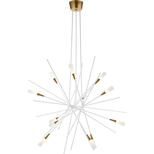 Chapman & Myers Stellar LED 38.25 inch Matte White and Antique Brass Chandelier Ceiling Light, Large