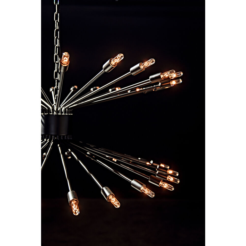 Lampberto 48 Light 45 inch Matte Black Chandelier Ceiling Light