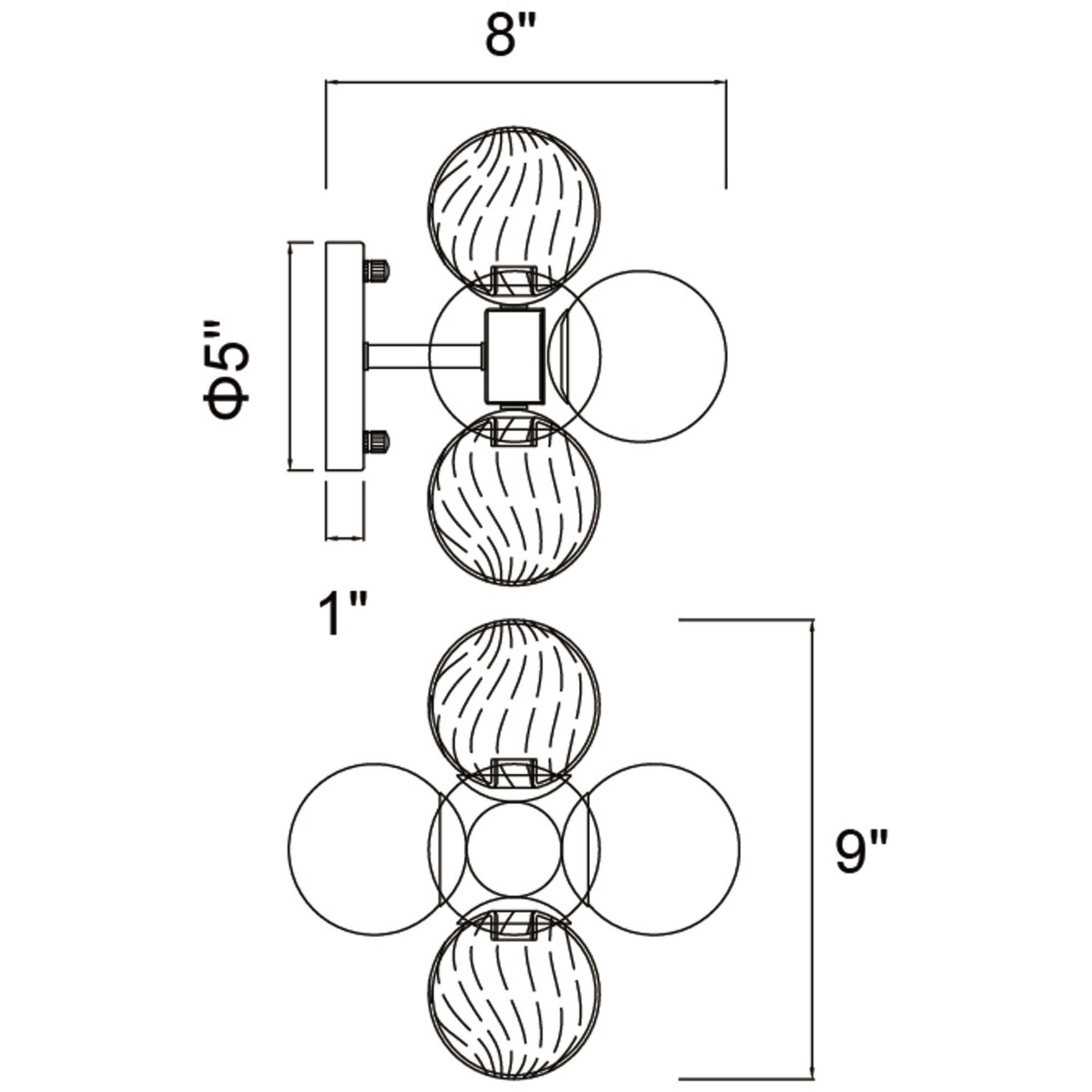 Pallocino LED 9 inch Chrome Wall Sconce Wall Light