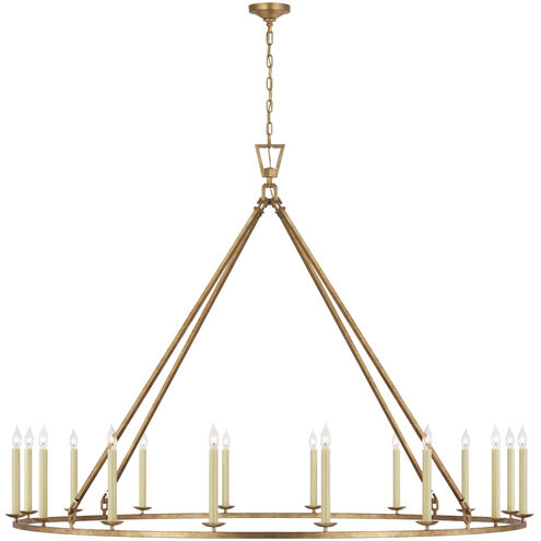 Chapman & Myers Darlana6 LED 73 inch Gilded Iron Single Ring Chandelier Ceiling Light, Grande