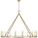 Chapman & Myers Darlana6 LED 73 inch Gilded Iron Single Ring Chandelier Ceiling Light, Grande