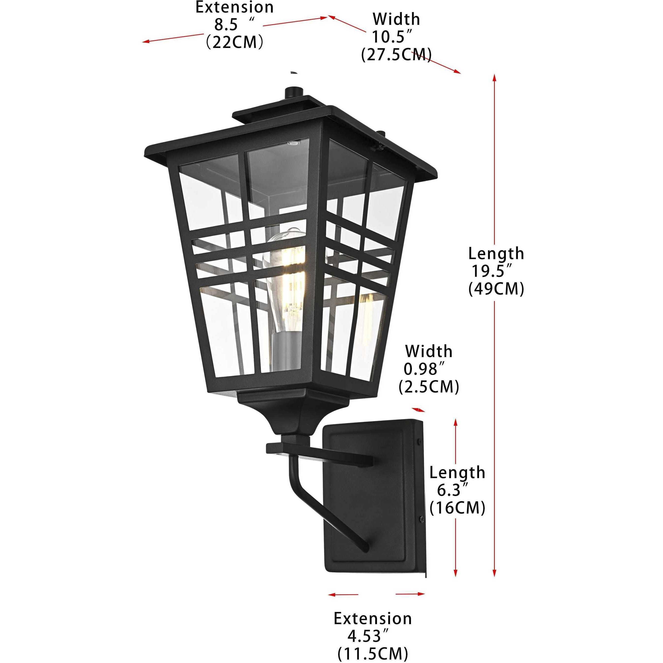 Macon 1 Light 19.5 inch Black Outdoor Wall Sconce