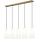 Farrell 5 Light 42 inch Modern Gold Linear Chandelier Ceiling Light