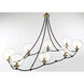 Vantage Kearney Park 8 Light 44 inch Coal and Soft Brass Island Light Ceiling Light