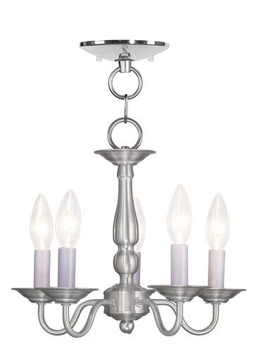 Williamsburgh 5 Light 13 inch Brushed Nickel Convertible Mini Chandelier/Ceiling Mount Ceiling Light