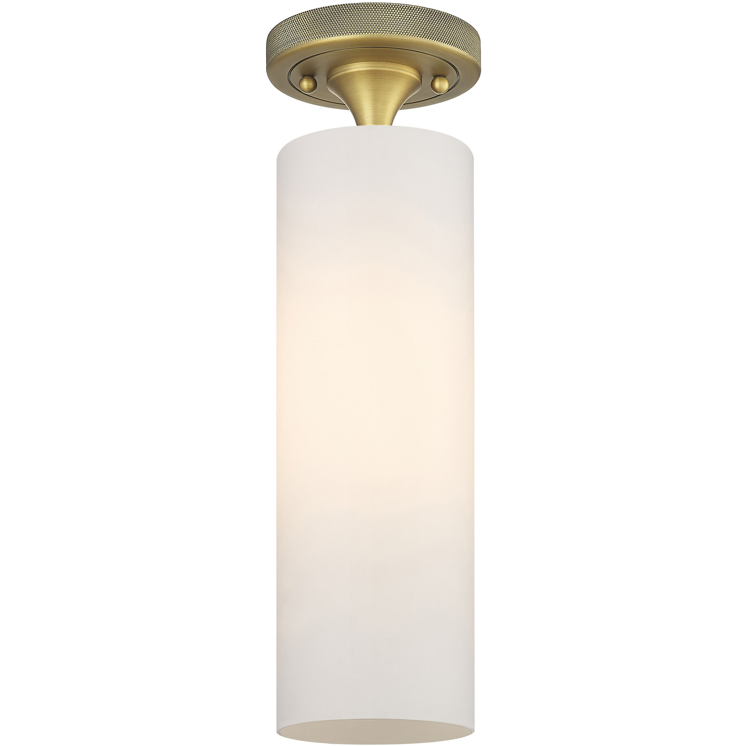 Downtown Urban Crown Point 1 Light 3.88 inch Brushed Brass Flush Mount Ceiling Light in Matte White