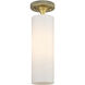 Downtown Urban Crown Point 1 Light 3.88 inch Brushed Brass Flush Mount Ceiling Light in Matte White