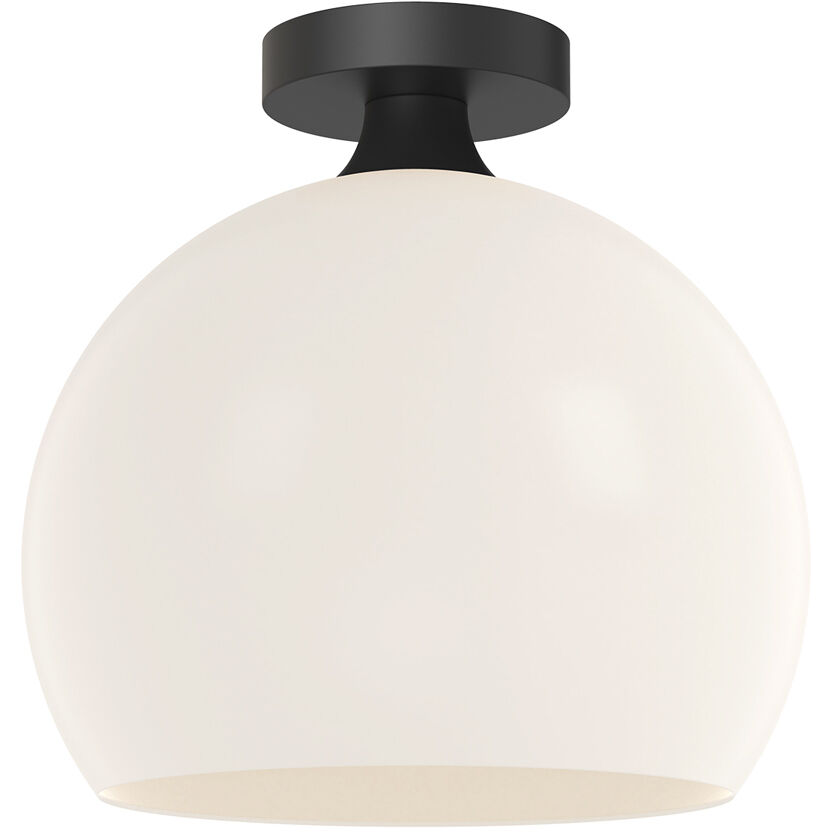 Alora Mood Castilla 1 Light 11.88 inch Matte Black Flush Mount Ceiling Light in Matte Opal Glass