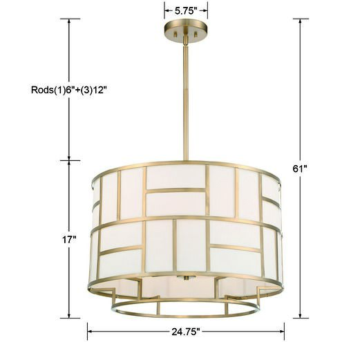 Danielson 6 Light 24.75 inch Vibrant Gold Chandelier Ceiling Light