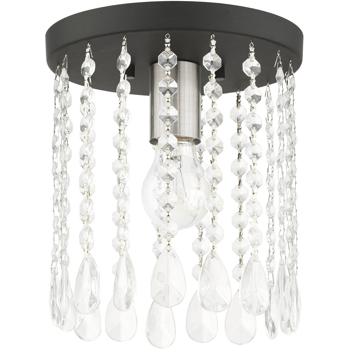 Elizabeth 1 Light 8 inch Black Petite Flush Mount Ceiling Light