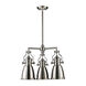 Pittsburgh 3 Light 22 inch Satin Nickel with White Chandelier Ceiling Light