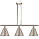 Ballston Cone 3 Light 39 inch Brushed Satin Nickel Island Light Ceiling Light