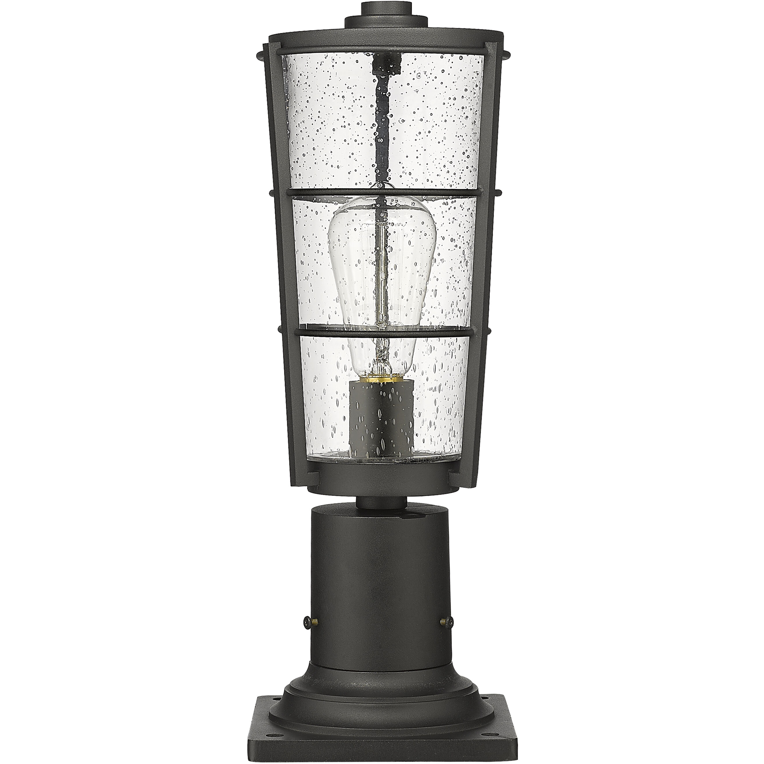 Helix 1 Light 17.25 inch Black Outdoor Pier Mounted Fixture