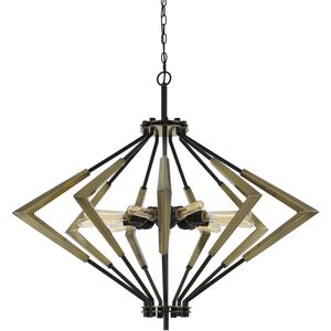 Malounta 9 Light 38 inch Antique Brass and Black Chandelier Ceiling Light