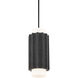 Caviar LED 7 inch Basalt Stone and Black Mini-Pendant Ceiling Light in 3500K, Bassalt Stone and Black