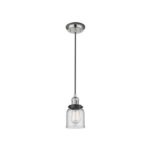 Franklin Restoration Small Bell 1 Light 5 inch Polished Nickel Mini Pendant Ceiling Light in Clear Glass