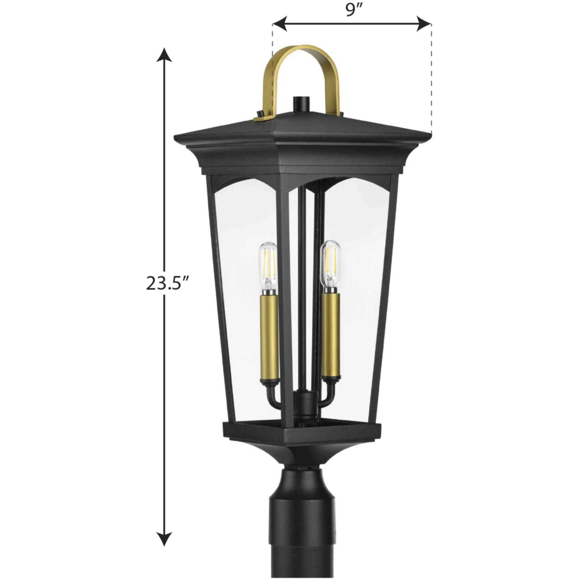 Chatsworth 2 Light 24 inch Textured Black Outdoor Post Lantern, Design Series