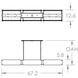 Textured Glass LED Burnished Bronze Linear Pendant Ceiling Light in Smoke Granite, 2700K LED