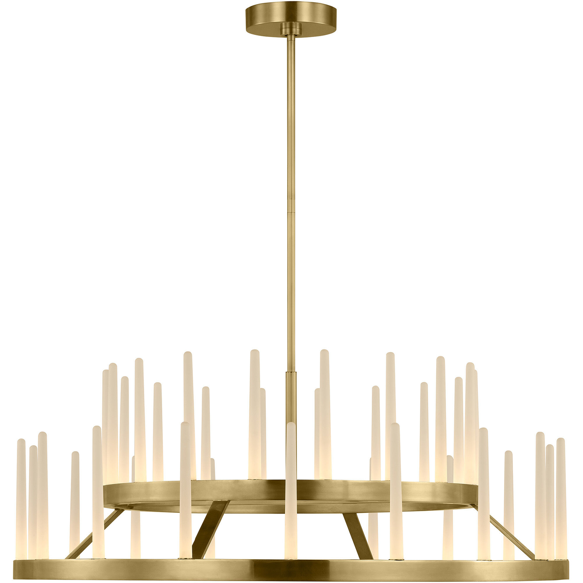 Sean Lavin Sagrada LED 36 inch Hand-Rubbed Antique Brass Two-Tier Chandelier Ceiling Light