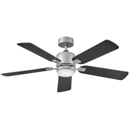 Afton 52 inch Satin Steel with Matte Black, Silver Blades Fan