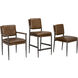 Wooster Steel Grey Powder Coat and Dark Walnut and Cuba Brown Dining Chair with Arms
