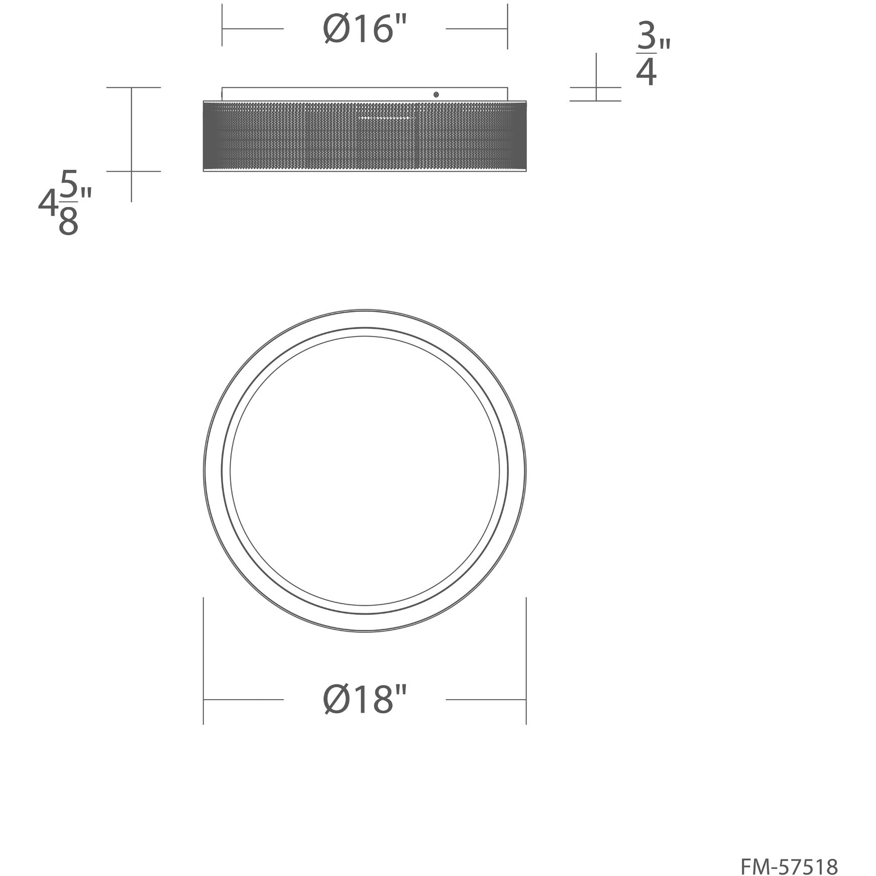 Grille LED 18 inch Black Flush Mount Ceiling Light in 4000K, dweLED