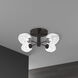 Abii 4 Light 20.5 inch Matte Black with Clear Semi-Flush Mount Ceiling Light