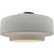 Radiance 1 Light 16.5 inch Bisque and Brushed Nickel Semi Flush Ceiling Light