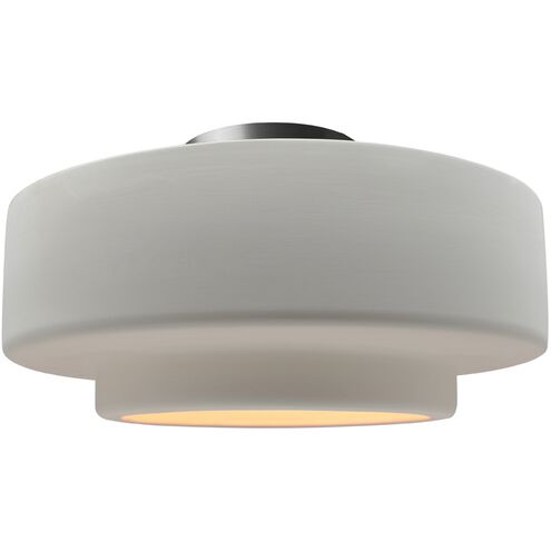 Radiance 1 Light 16.5 inch Bisque and Brushed Nickel Semi Flush Ceiling Light